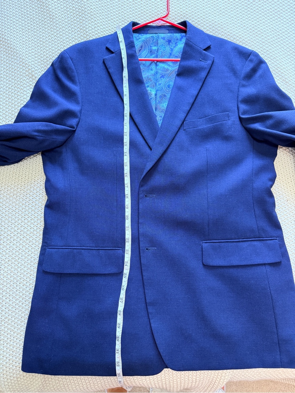 TALLIA Men's Navy Blue Single-Breasted Blazer